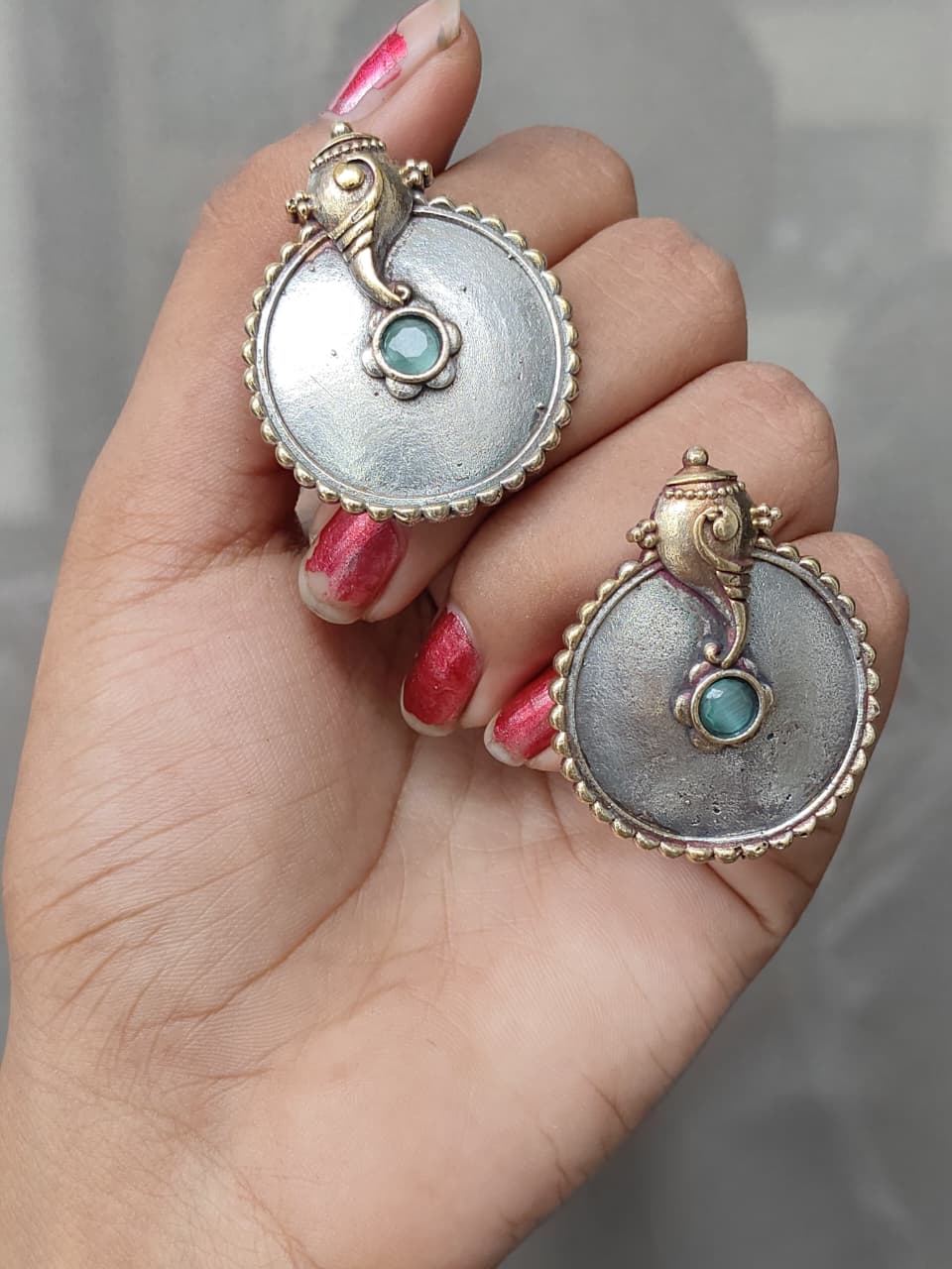 Dual Tone Shankh Studs