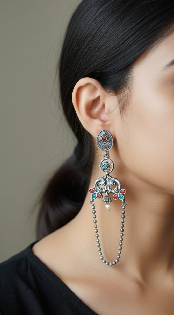 Long Kashmiri style Danglers