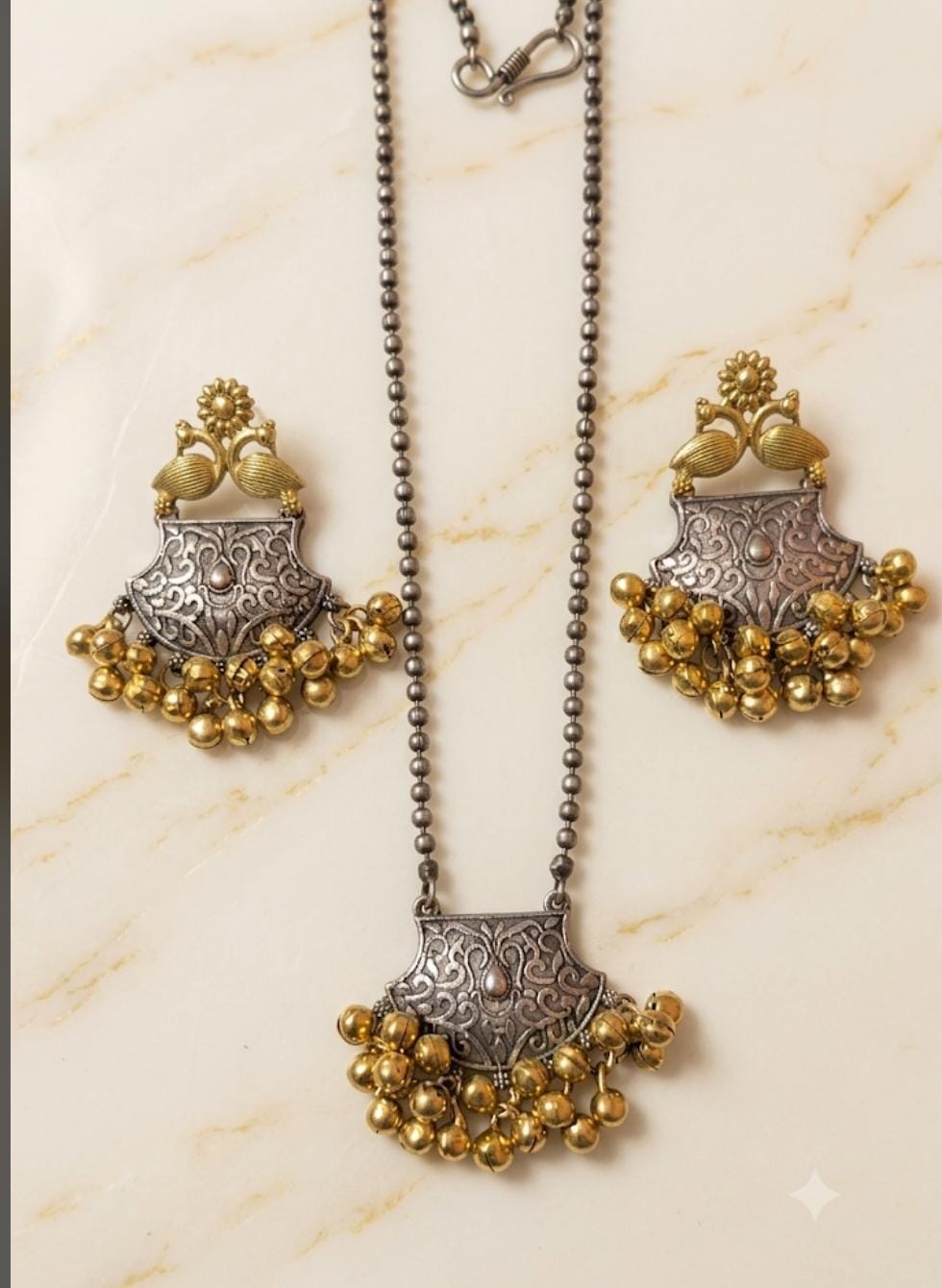 Dual Tone Silver Lookalike Set