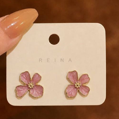 Anti Tarnish Enamalled Flower Studs