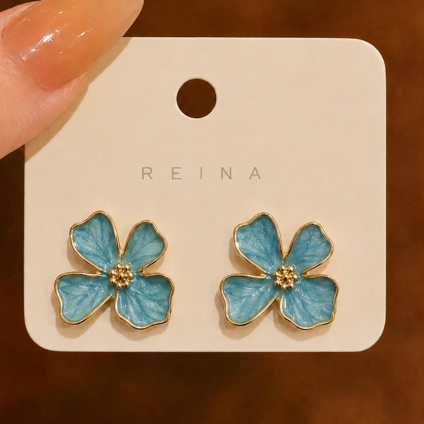 Anti Tarnish Enamalled Flower Studs