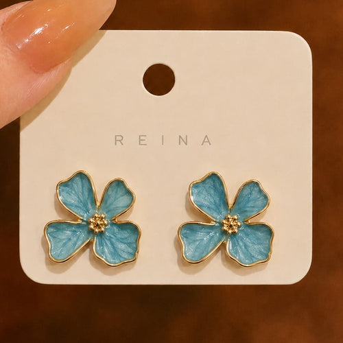 Anti Tarnish Enamalled Flower Studs