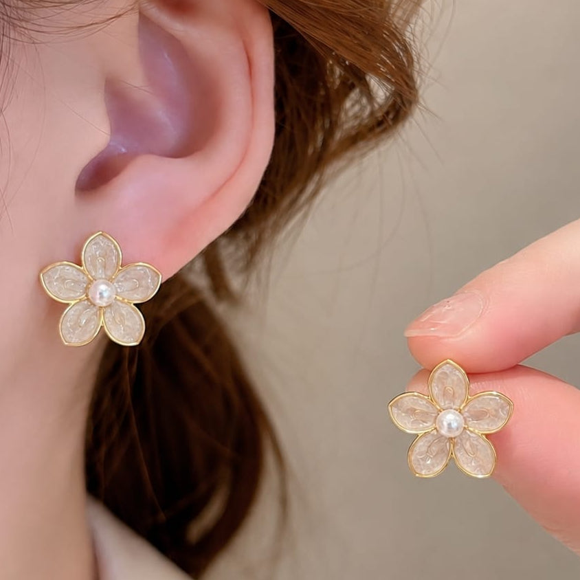 Enamalled Anti Tarnish Flower Studs