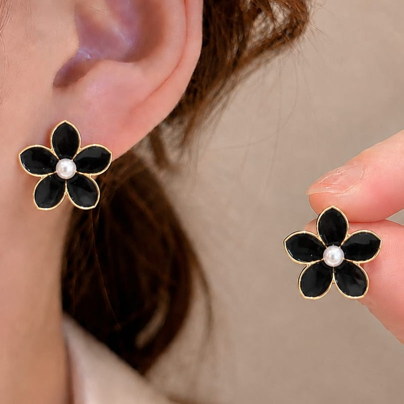 Enamalled Anti Tarnish Flower Studs